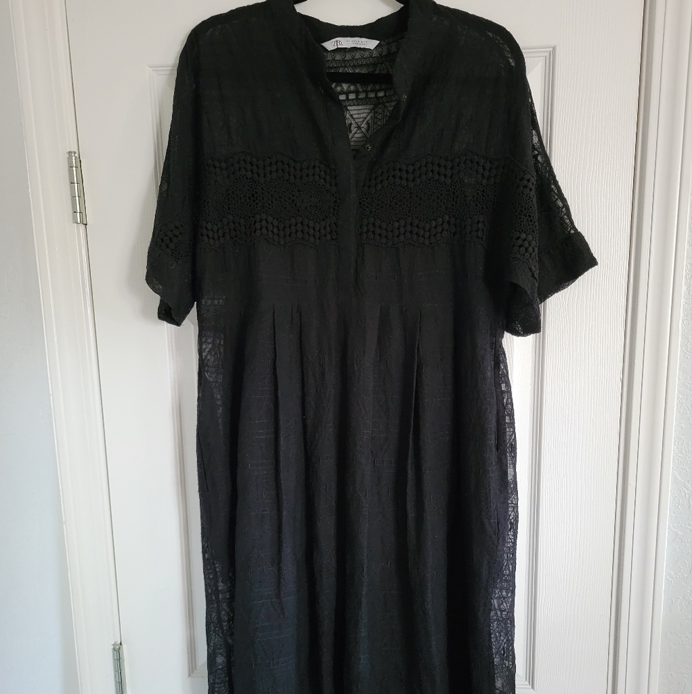 Zara lace overlay midi dress